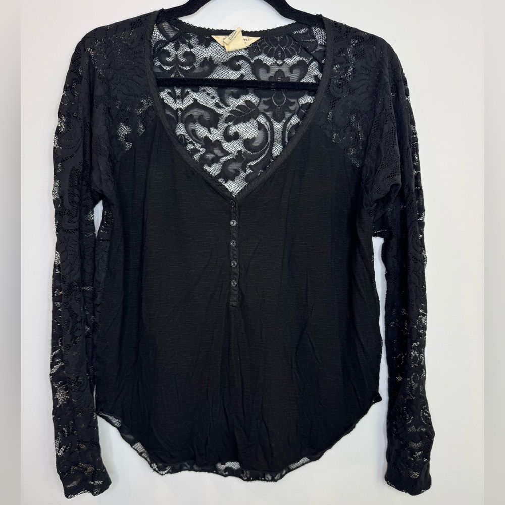 Denim & Supply Ralph Lauren Lace Raglan-Sleeve Henley size small